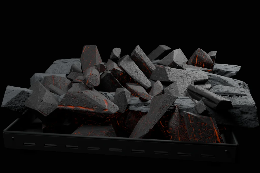 Interactive 3D Marabu charcoal