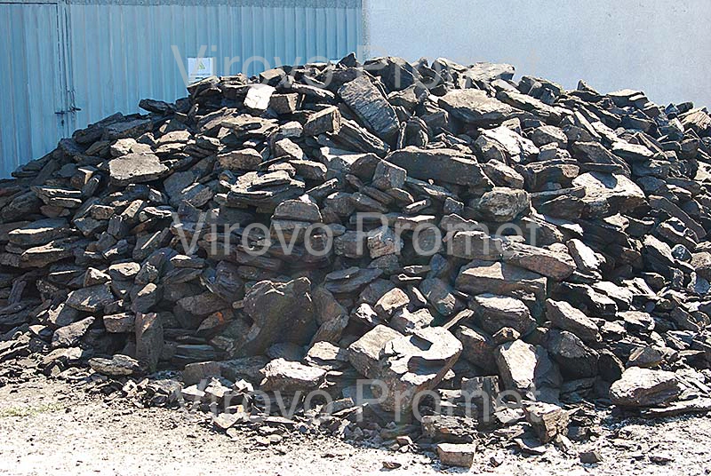A heap of lump charcoal