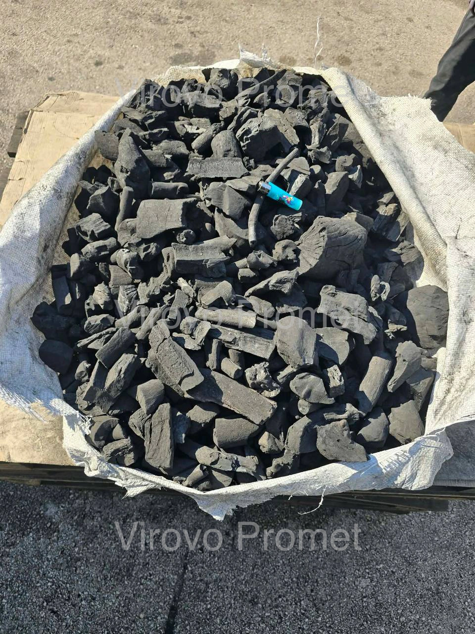 Acacia charcoal pieces close up
